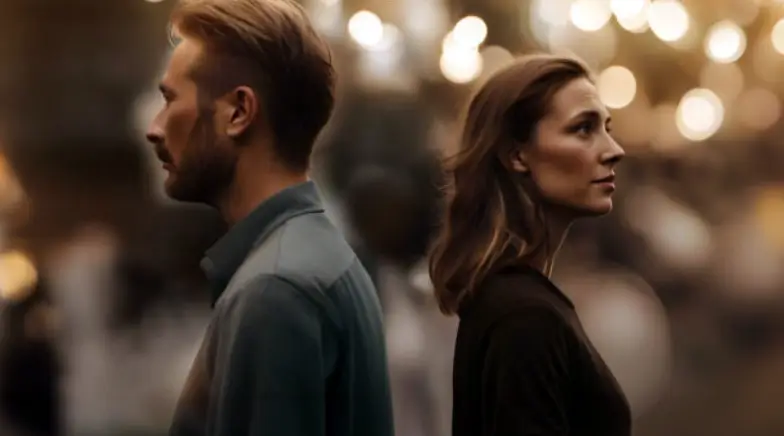 Divorced couple back to back at odds